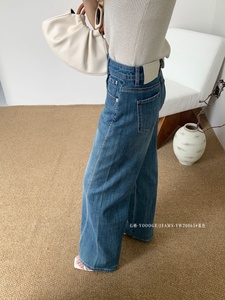 Jean baggy pour <span class=keywords><strong>femme</strong></span> YUANBOFEI – Jean décontracté vintage de haute qualité à taille haute et jambe large en denim, <span class=keywords><strong>style</strong></span> simple tissé pour l'automne - Product Image 5