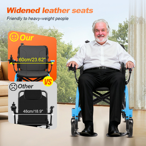 Fauteuil roulant électrique pliable portable pour handicapés, siège large, charge de 150 kg, 13 kg, deux batteries, longue <span class=keywords><strong>distance</strong></span>, intérieur/extérieur - Product Image 1
