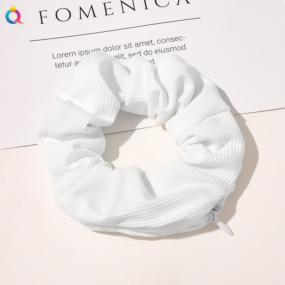 ผูกผมซิปลาย-สีขาว