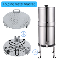 Penjernih Air Meja Stainless Steel Praktis dengan Sistem Gravitasi dan Elemen Filter Karbon untuk Luar Ruangan