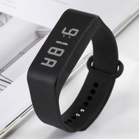 Bracelet intelligent multifonctionnel de haute qualité avec écran LED, suivi d'activité, podomètre et montre sport en silicone