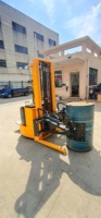 Apilador Semieléctrico para Bidones de Aceite, Carro Hidráulico Rotador para Bidones de Acero y Plástico, Transportador de Bidones para Almacén
