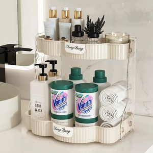 Organizador de Cosméticos de 2 Niveles para Escritorio, Color Blanco Crema, para Maquillaje, Cuidado de la Piel y Perfumes - Product Image 2