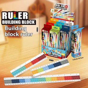 Juego de bloques de construcción de plástico educativo creativo, reglas largas y cortas, papelería para estudiantes, escala de dibujo, juguetes ensamblados para cumpleaños - Product Image 6