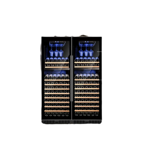 Refroidisseur à vin autoportant d'une capacité de 300 bouteilles Compresseur de réfrigérateur Armoire à vin thermostatique à double zone - Product Image 2