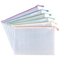 Sac de rangement en maille transparente en PVC imperméable A3 A4 A5 A6 B4 B5 pour organiser le bureau, l'école, les voyages, les documents, avec fermeture éclair