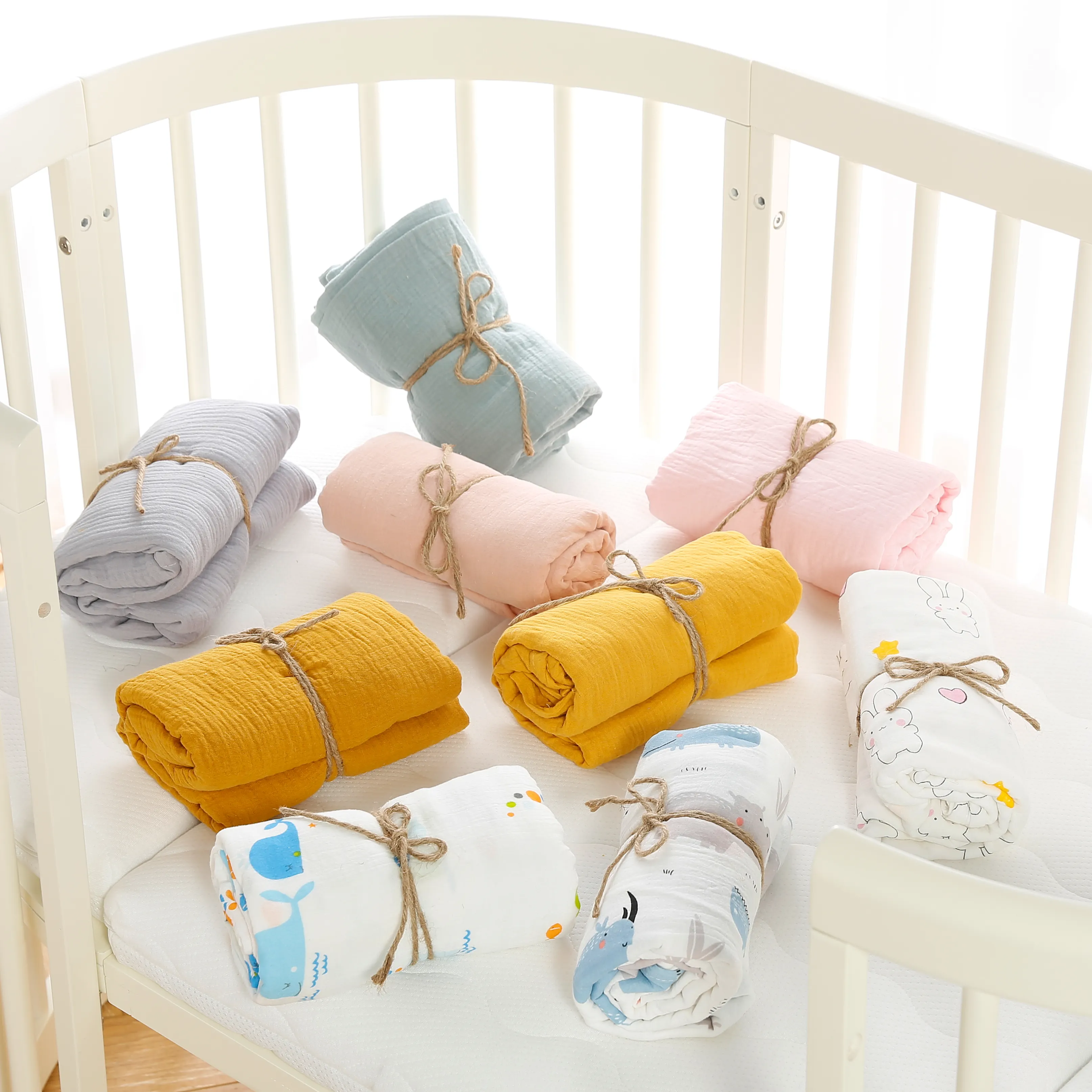 Bán Buôn Bé Chăn Mẫu Có Sẵn Chăn 100% Hữu Cơ Muslin Cotton Chăn