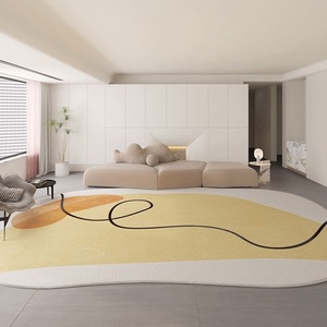 Alfombra minimalista moderna para la habitación, alfombra hecha a mano personalizada de forma Irregular, patrón de retazos, Alfombra de lana para la habitación - Product Image 2