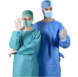 Robe d'isolement jetable personnalisée vêtements de protection médicale blouses chirurgicales non tissées médicales blouses isolées médicales