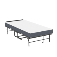 Lit d'appoint pliable avec matelas en mousse à mémoire de forme, cadre en acier durable de taille double, capacité de charge de 300 livres, lit pliant