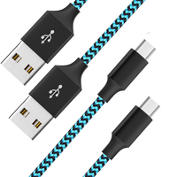 Prix usine usb type c câble en nylon tressé usb c câble de données de charge rapide pour téléphones intelligents