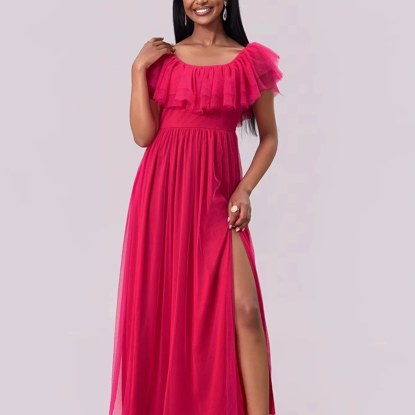 prom dresses 2020 Sexy 2020 Prom Dresses with Deep V-Neckline Long Prom Gowns Split Side Floor Length New