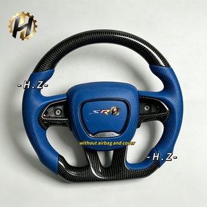Volante Deportivo HZ de Lujo en Fibra de Carbono Forjada y Cuero con LED, 35 mm, 3/4 Radios, Color Personalizado, Modelo Dodge Challenger SRT Hellcat Demon - Product Image 2