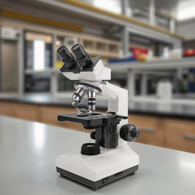 SHUNMA Biological Binocular Microscope with LED Light Source Model XSZ-107BN