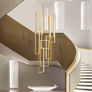 Lámpara de Araña Dorada de Lujo Extra Grande para Bodas en el Vestíbulo de un Hotel - Product Image 4