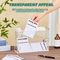 Boîte à dons en acrylique avec serrure et porte-panneau, grande boîte à suggestions transparente verrouillable pour collectes de fonds, votes et dépôts sécurisés d'argent