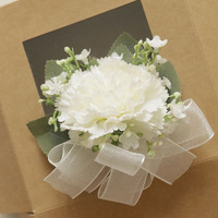 Oeillet blanc fleur artificielle célébration d'affaires ouverture invité Banquet Corsage boutonnière saint valentin poignet fleur