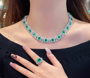 925 Sterling Silver Inlaid Green <strong>Jade</strong> Flower Bohemian Drop <strong>Earrings</strong> for Women Luxe Classic Wedding with Zircon for Gifts Parties - Product Image 2