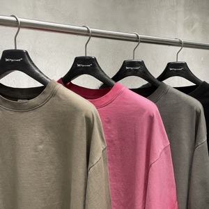 American Vintage Washed Boxy Fit T-Shirt, Retro <b>Distressed</b> Loose Casual <b>Tops</b> for Men - Product Image 2