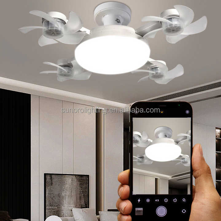 2025 nuevo plegable E27/26 B22 enchufe Control remoto Drone ventilador silencioso luz con luces de techo de 60W para Comedor Cocina sala de estar