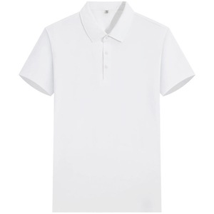 Polo promotionnel en coton 200g à manches courtes, col respirant, uniforme d'été personnalisable avec logo, lettrage et motif - Product Image 3