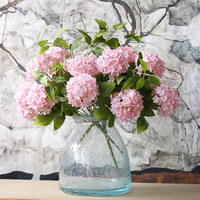 Grosir 7 Tangkai Mini Viburnum Bola Salju Buatan 30cm Kain Berbulu Hydrangea Kecil untuk Dekorasi Bunga Rumah Hotel