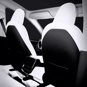 Pour <span class=keywords><strong>Tesla</strong></span> nouveau modèle Y Juniper 2025 2026 ajustement personnalisé haut en cuir housses de siège de voiture voiture avant et arrière housses de coussin accessoire - Product Image 3