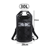 Tas punggung mengapung kedap air PVC 30l, tas punggung atas renang selancar laut LOGO kustom tas kering untuk berperahu