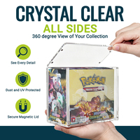 Caja Protectora Acrílica Transparente para Tarjetas TCG con Imán N52, Caja de Exhibición con Logotipo Personalizado para Exhibición de Tarjetas Coleccionables