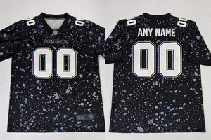 Jersey Sepak Bola Amerika Custom Pria 100% Poliester Motif Cowboys Splatter Paint Galaxy Print OEM Jersey Kesadaran Kanker Payudara - Product Image 6