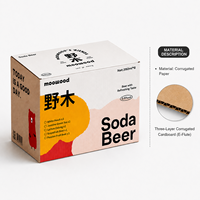 Boîte d'emballage en carton ondulé personnalisée pour boissons, cadeaux, aliments, jus, boissons gazeuses, finition décorative, vente en gros