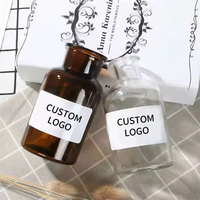 Bouteille de diffuseur de roseau vide en verre mat givré de 100ml avec sceau en liège Logo personnalisé Cadeau de décoration de maison de luxe pour huile d'aromathérapie