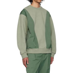 Embroidery <strong>Print</strong> Street Wear Sweater Custom Logo French Terry <strong>Two</strong> Tone Crew Neck Mens Oversize <strong>Color</strong> Block Sweatshirt - Product Image 4