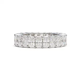 3x5mm Radiant Moissanite Full Eternity Ring Band 925 Silver VVS1 Fancy Mossanite Wedding Band