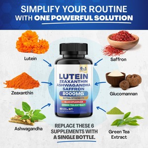 Lot de 2 flacons de capsules de collagène 14-en-1 et de lutéine 6-en-1 – Complément alimentaire végétal pour femmes pour un soutien quotidien - Product Image 4