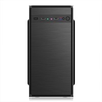Boîtier d'ordinateur microATX élégant pour entreprise, format mid-tower, avec ports USB, 4 emplacements d'extension, 2 ventilateurs préinstallés, en stock