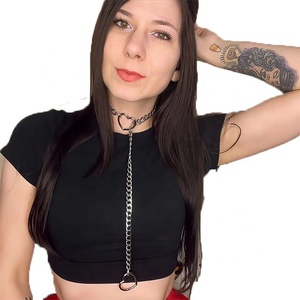 ล็อกเก็ตหัวใจแนวพังก์สำหรับผู้หญิงโซ่สไตล์โกธิคปรับได้ O-ring เครื่องประดับสร้อยคอสลิป - Product Image 2