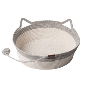 Cotton Rope Cat Bed Round Handmade Woven Pet Bed Four Seasons Cat House Small Medium <b>Large</b> Size Polyester Fiber Fill - Product Image 5