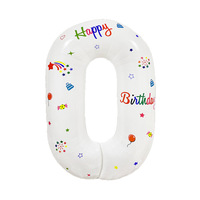 Ballon en Mylar transparent de 32 pouces, chiffres 0-9, avec impression colorée pour anniversaire, idéal pour accessoires photo d'anniversaire pour enfants, vente en gros