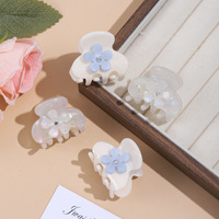 Pince à cheveux ODM/OEM style français, fleur 3D ornée de diamants, accessoire capillaire haut de gamme en acétate, mignon pour franges, cadeau pour filles