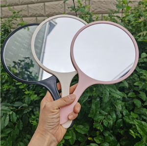 Zonyin新款大尺寸圆形手持化妆镜16 * 27厘米塑料旅行镜，带美发定制标志 - Product Image 2