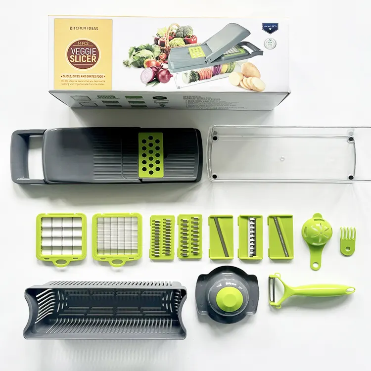 Handbediende Groente Mandoline Slicer Veggie Chopper, Voedsel Chopper Ui Cutter Groentesnijder