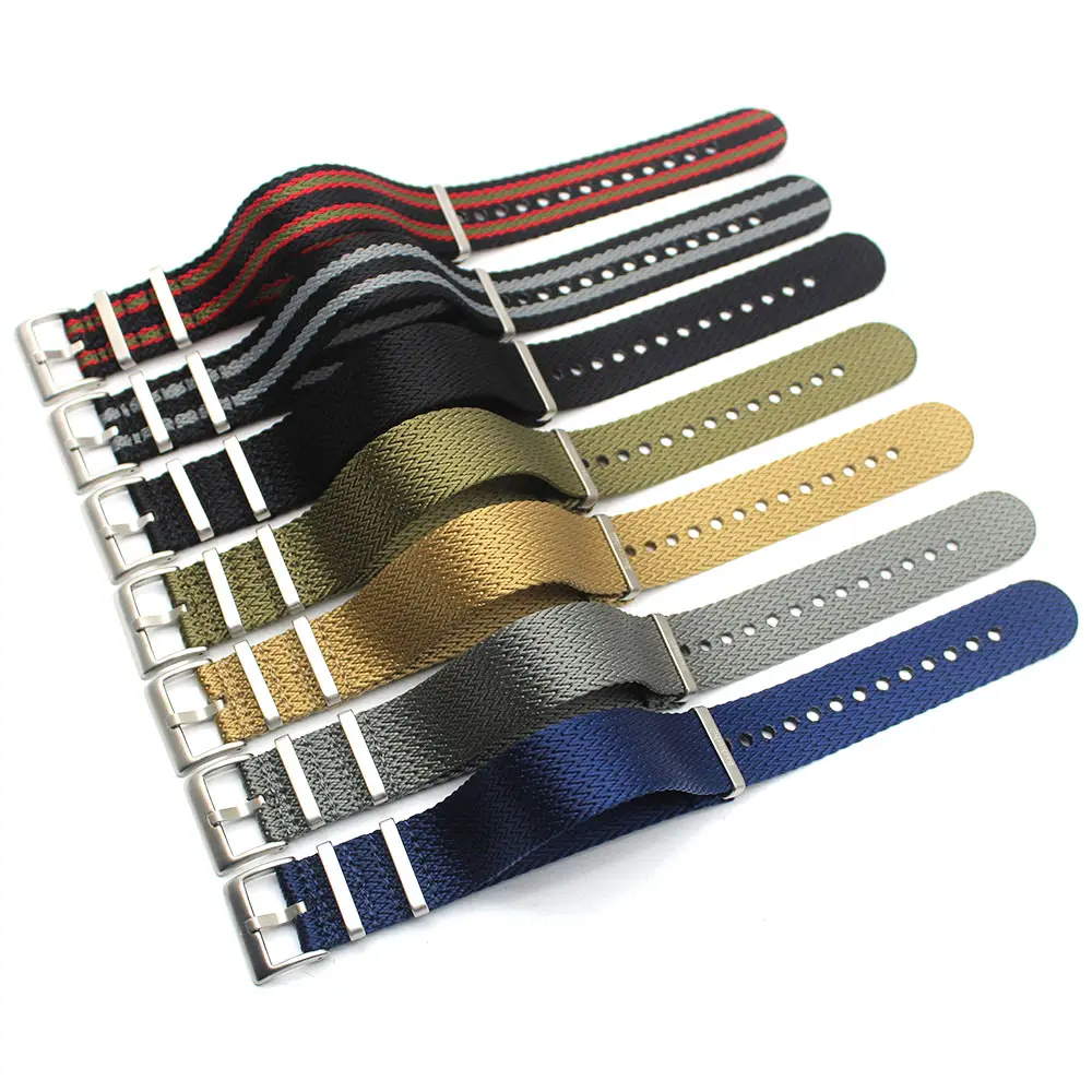 Yunse Hotsale 20mm 22mm Sharkfin Nylon Watch Straps "W" Woven Pattern Durable Fabric Watch Band Fashion Pieces Factory Direct