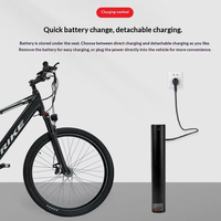 Bicicleta Eléctrica de Montaña con Cuadro de Aleación de Aluminio, Batería de Litio de 36V, Motor Trasero sin Escobillas de 250W, Velocidad Variable para Cross-Country, 26/27.5