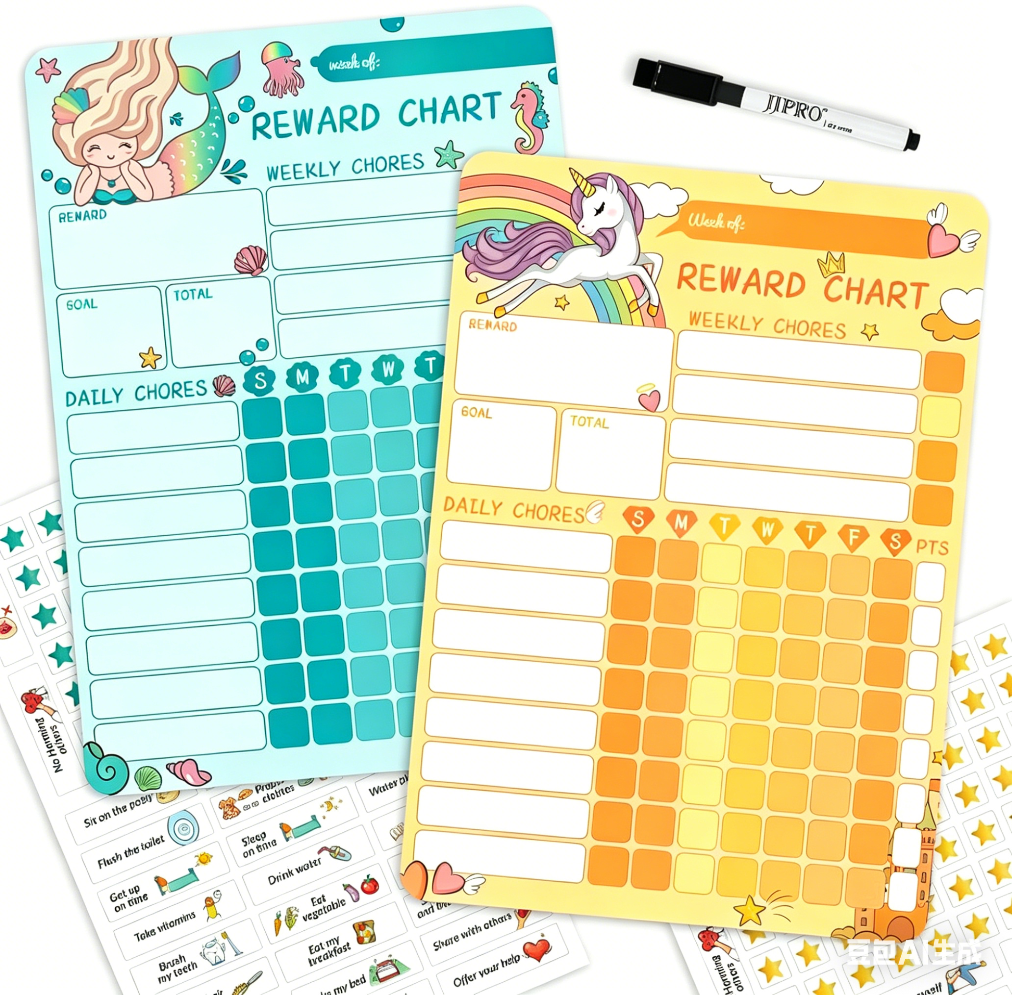 Papierdrachen Tableau De Récompense Pour Enfants 10 Feuilles