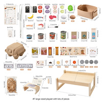 Jeu de simulation en bois Montessori PTZ2506, marché alimentaire, jeu éducatif précoce, mini jeu de rôle préscolaire pour enfants de 2 à 6 ans