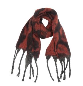 Bufanda de punto circular de invierno, chal jacquard grueso con flecos - Product Image 3