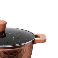 Ensemble de 6 ustensiles de cuisine professionnels en aluminium moulé sous pression, antiadhésifs, en cuivre martelé, pour induction, de luxe, pour la maison et la restauration, vente en gros