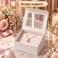 Boîtes d'emballage de luxe en carton rigide pliables de 20 cm avec fenêtre et fermeture magnétique pour bijoux et cils, personnalisables