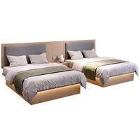 Meubles d'hôtel, chambre standard, ensemble complet, lits jumeaux, lits simples, lits queen-size en bois, hôtels économiques, B&B, personnalisables, modernes, minimalistes